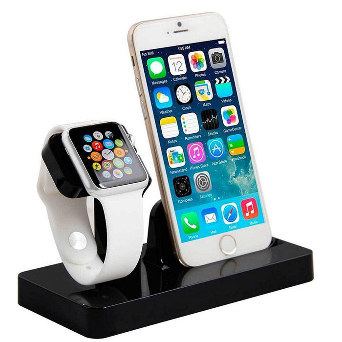 Crofta For Apple Watch Stand, For iPhone Docking Station, 2-in-1 Multi-Charging Station Hub for Apple Watch Series and All Smart Phone