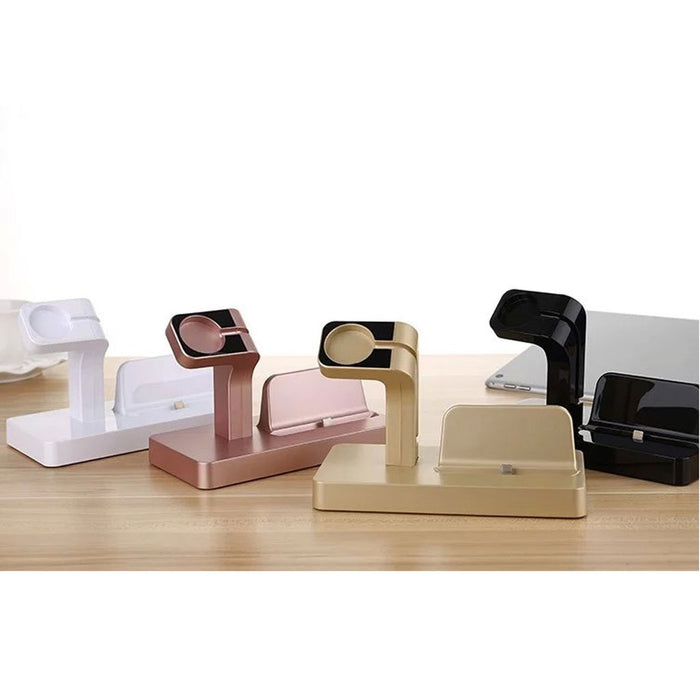 Crofta For Apple Watch Stand, For iPhone Docking Station, 2-in-1 Multi-Charging Station Hub for Apple Watch Series and All Smart Phone