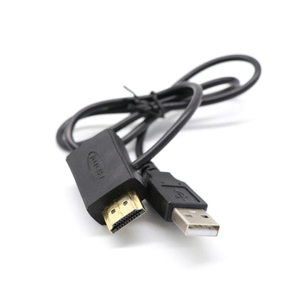 Crofta 2 Pieces HDMI M to F Adapter Plug With USB 2.0 Power Supply Connector Cable