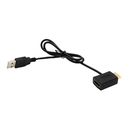 Crofta 2 Pieces HDMI M to F Adapter Plug With USB 2.0 Power Supply Connector Cable