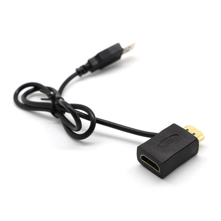 Crofta 2 Pieces HDMI M to F Adapter Plug With USB 2.0 Power Supply Connector Cable