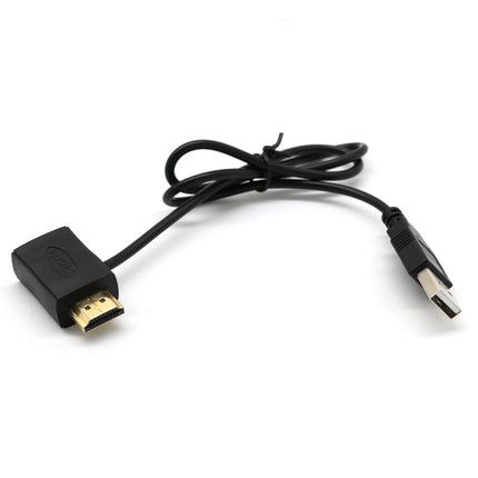 Crofta 2 Pieces HDMI M to F Adapter Plug With USB 2.0 Power Supply Connector Cable