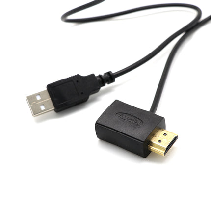 Crofta 2 Pieces HDMI M to F Adapter Plug With USB 2.0 Power Supply Connector Cable