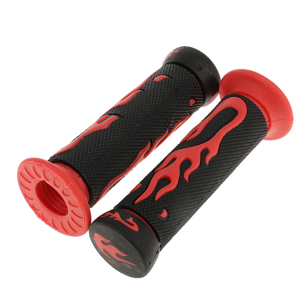 Crofta 2 Pairs Yellow+Red 7/8'' 22mm Motorcycle Scooter Handlebar Hand Grips