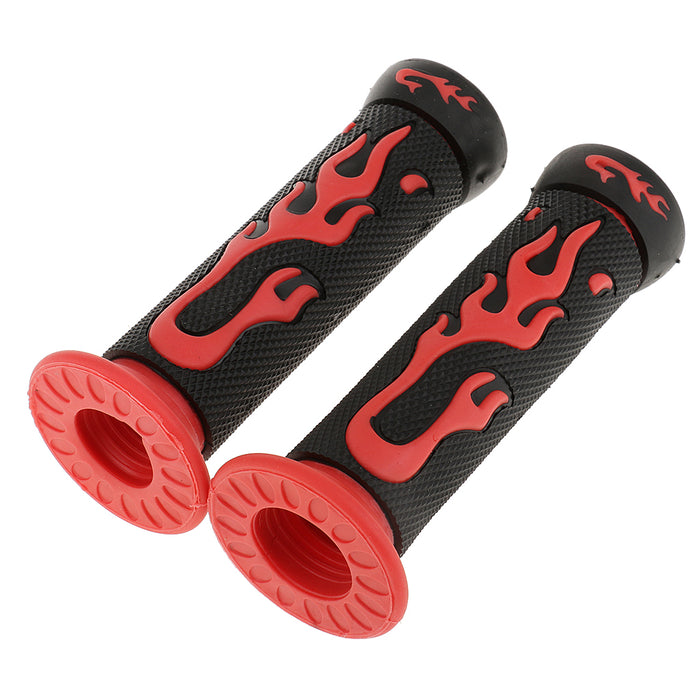 Crofta 2 Pairs Yellow+Red 7/8'' 22mm Motorcycle Scooter Handlebar Hand Grips