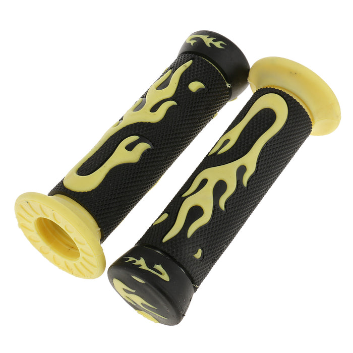 Crofta 2 Pairs Yellow+Red 7/8'' 22mm Motorcycle Scooter Handlebar Hand Grips