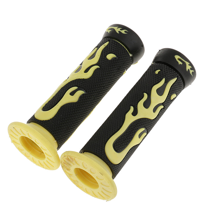 Crofta 2 Pairs Yellow+Red 7/8'' 22mm Motorcycle Scooter Handlebar Hand Grips