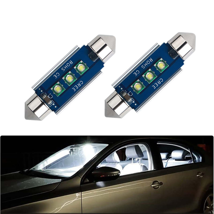 2x Generic Car LED Bulbs Reading Light Car Interior Dome Light for Cars 39mm