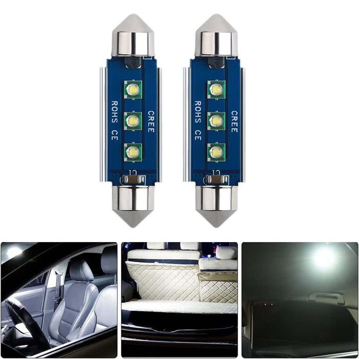 2x Generic Car LED Bulbs Reading Light Car Interior Dome Light for Cars 41mm