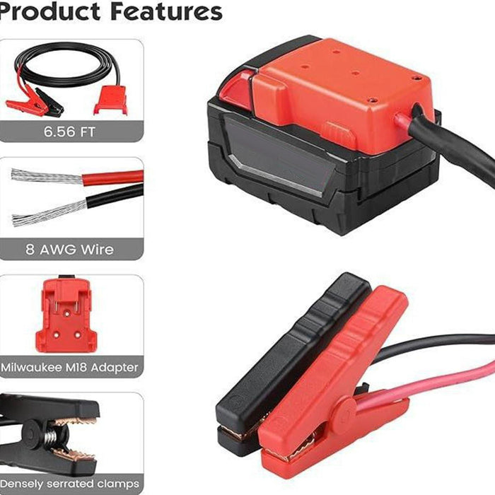 Crofta Car Starter Heavy-duty Practical 8AWG Cable Portable Battery Connection Line