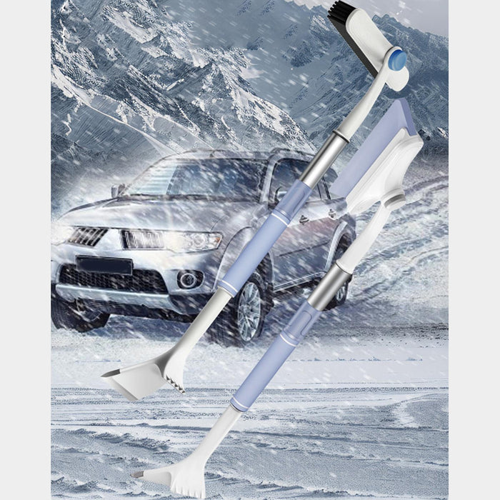 Crofta 68cm Car Windshield Ice Remover Snow Brush Sturdy Automobile Window Squeegee Blue and white