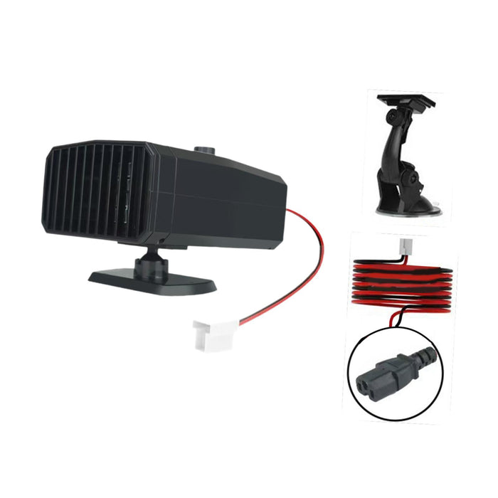 Crofta Electric Car Heater 360Â° Rotatable 48V 60V 72V Windshield Defroster Demister Connector Suction