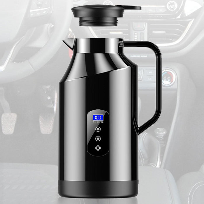 Crofta 12V 24V Car Kettle Electric Boiler Vehicle Travel Kettle for Tea Coffee 1500ml