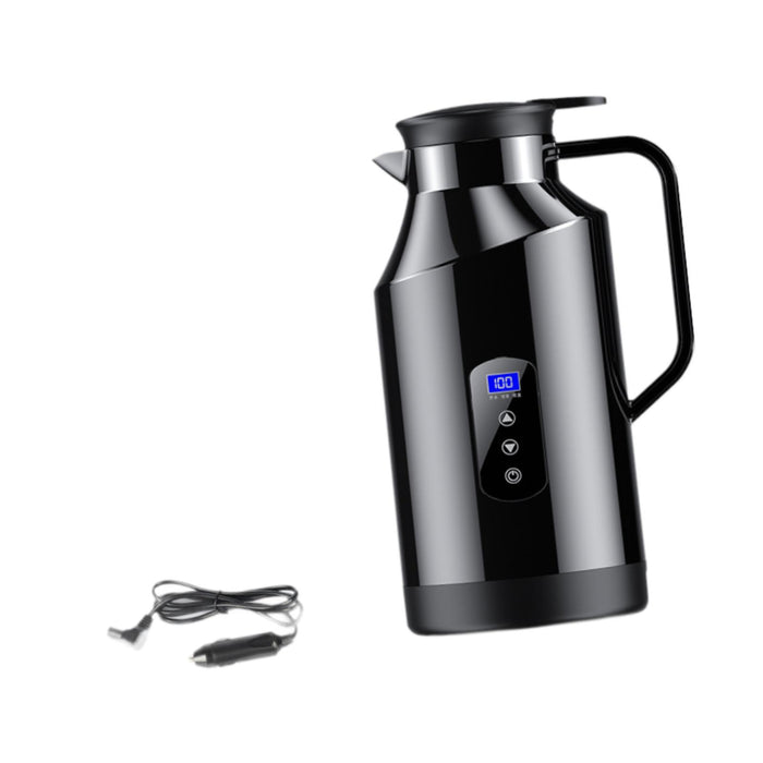 Crofta 12V 24V Car Kettle Electric Boiler Vehicle Travel Kettle for Tea Coffee 1500ml