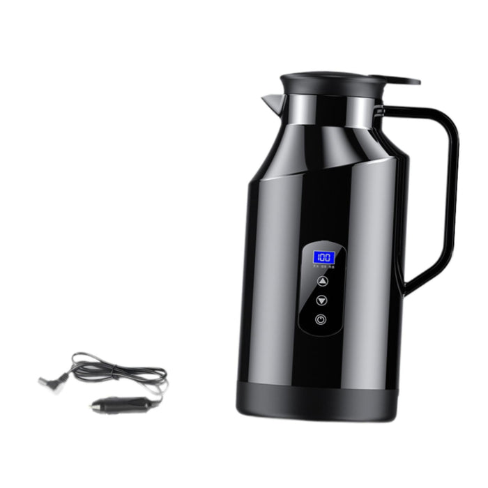 Crofta 12V 24V Car Kettle Electric Boiler Vehicle Travel Kettle for Tea Coffee 1500ml