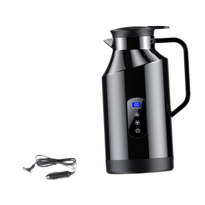 Crofta 12V 24V Car Kettle Electric Boiler Vehicle Travel Kettle for Tea Coffee 1500ml