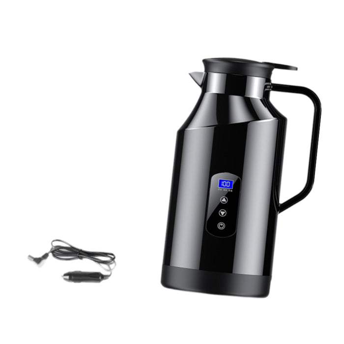 Crofta 12V 24V Car Kettle Electric Boiler Vehicle Travel Kettle for Tea Coffee 1500ml