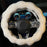 Crofta 15" Soft Plush Car Steering Wheel Cover Lightweight Easily Install Accessory White