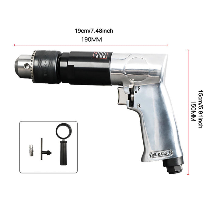 Crofta 1/2inch Air Pneumatic Drill Reversible Rotation for Iron Plate Drilling