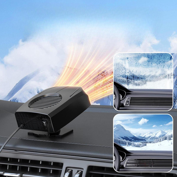 2 in 1 Vehicle Car Heater Fan 12V/24V Space Saving Portable 360° Rotary Base