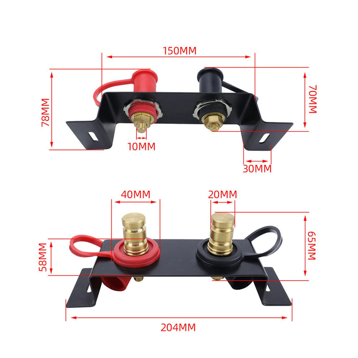 Crofta Battery Jump Post Starter M10 Stud Professional Remote Battery Charging Post Brass Bolt Stud