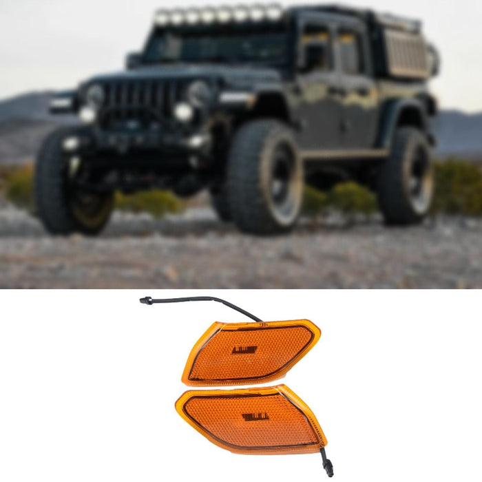 Crofta 2 Pieces Front Side Marker Lamps Accessory 68302119Ab for Wrangler