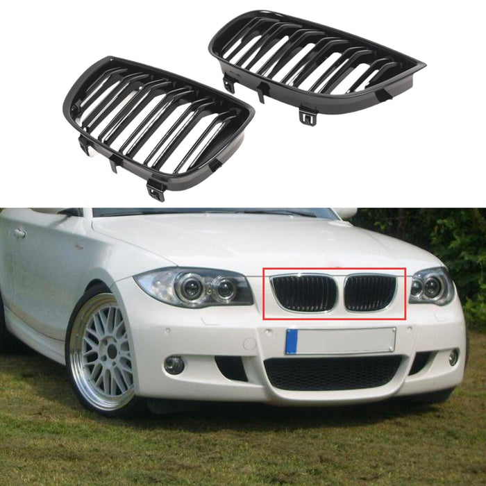 2x Front Kidney Grille Grill 51137127228 Accessories for BMW 1-series