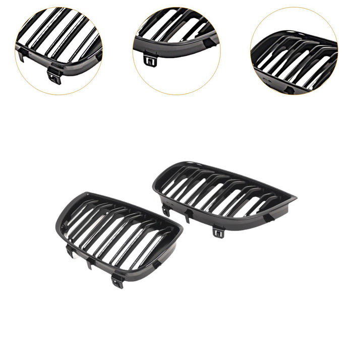 2x Front Kidney Grille Grill 51137127228 Accessories for BMW 1-series