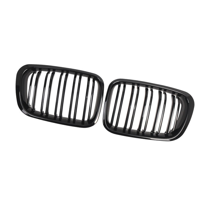 2 Pieces Front Twin Bar Grille Grills 51138208490 for BMW E46 1998-2001