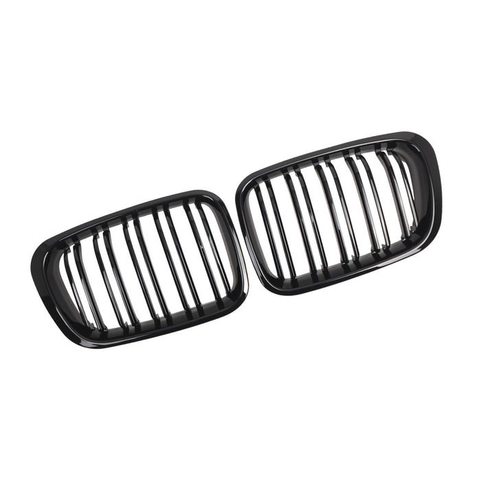 2 Pieces Front Twin Bar Grille Grills 51138208490 for BMW E46 1998-2001