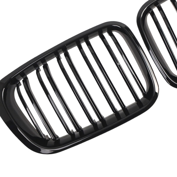 2 Pieces Front Twin Bar Grille Grills 51138208490 for BMW E46 1998-2001