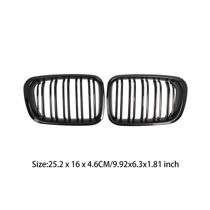 2 Pieces Front Twin Bar Grille Grills 51138208490 for BMW E46 1998-2001