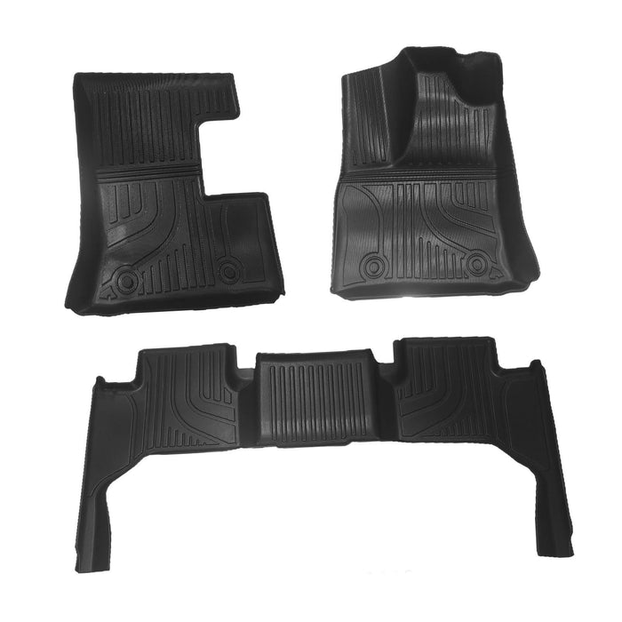 3 Pieces Row Full Set Car Mats Black Full Cover for Toyota Land Cruiser