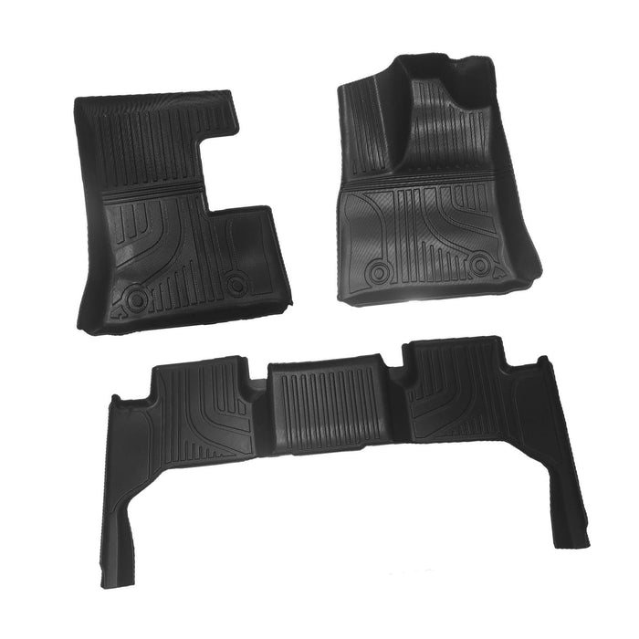 3 Pieces Row Full Set Car Mats Black Full Cover for Toyota Land Cruiser