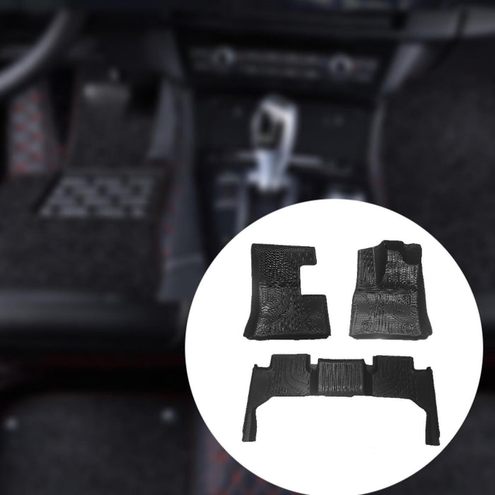 3 Pieces Row Full Set Car Mats Black Full Cover for Toyota Land Cruiser