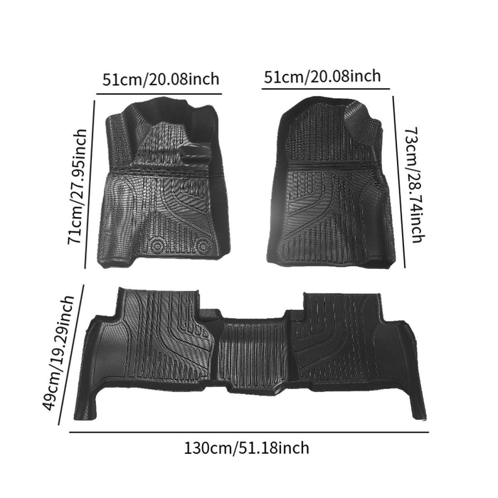 3x Car Floor Mats Spare Floor Liners for Toyota Land Cruiser LC300 2015