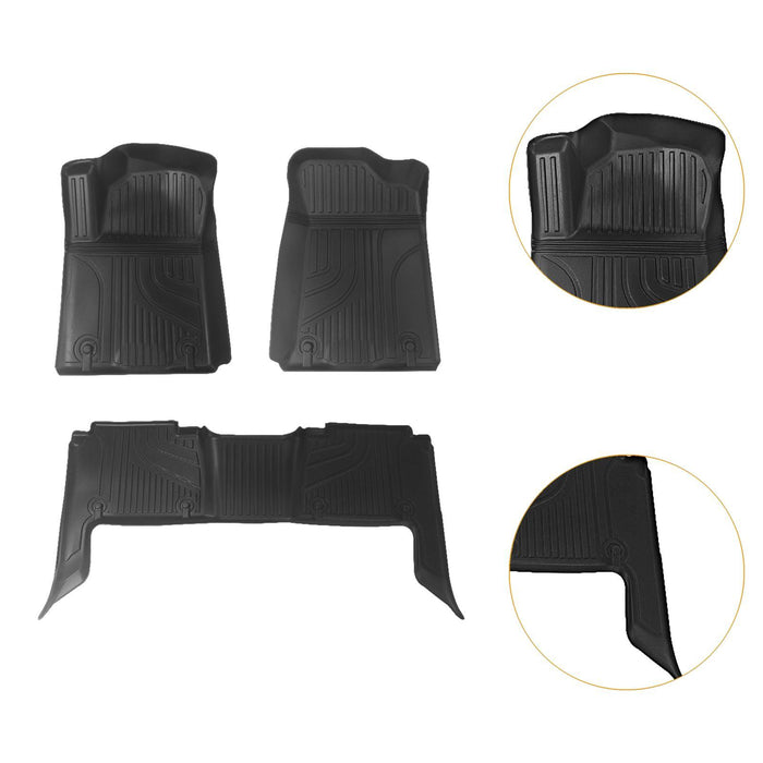 3 Pieces Floor Liners Mats for Nissan Patrol 2019 Accessories Anti Slip