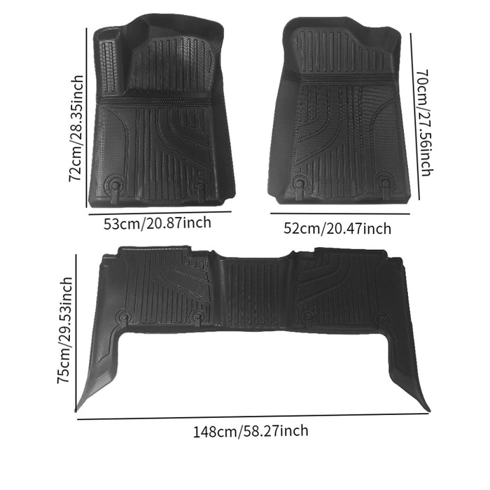 3 Pieces Floor Liners Mats for Nissan Patrol 2019 Accessories Anti Slip