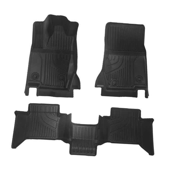 3Pcs Floor Liners Mats Front and Rear for Toyota Prado 2024 Replacement