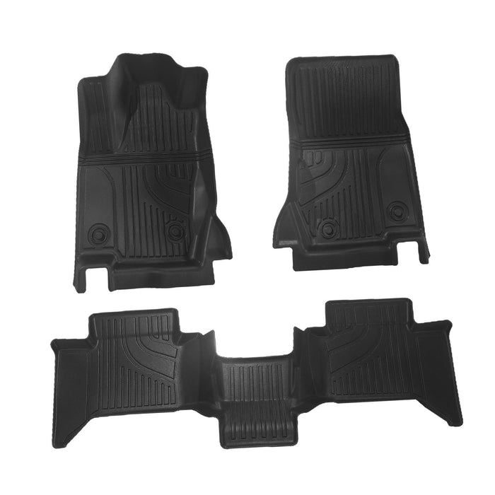 3Pcs Floor Liners Mats Front and Rear for Toyota Prado 2024 Replacement