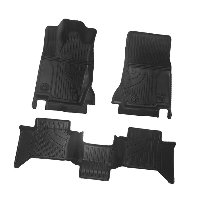 3Pcs Floor Liners Mats Front and Rear for Toyota Prado 2024 Replacement