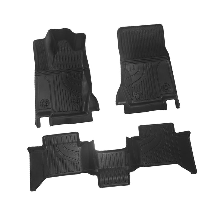 3Pcs Floor Liners Mats Front and Rear for Toyota Prado 2024 Replacement