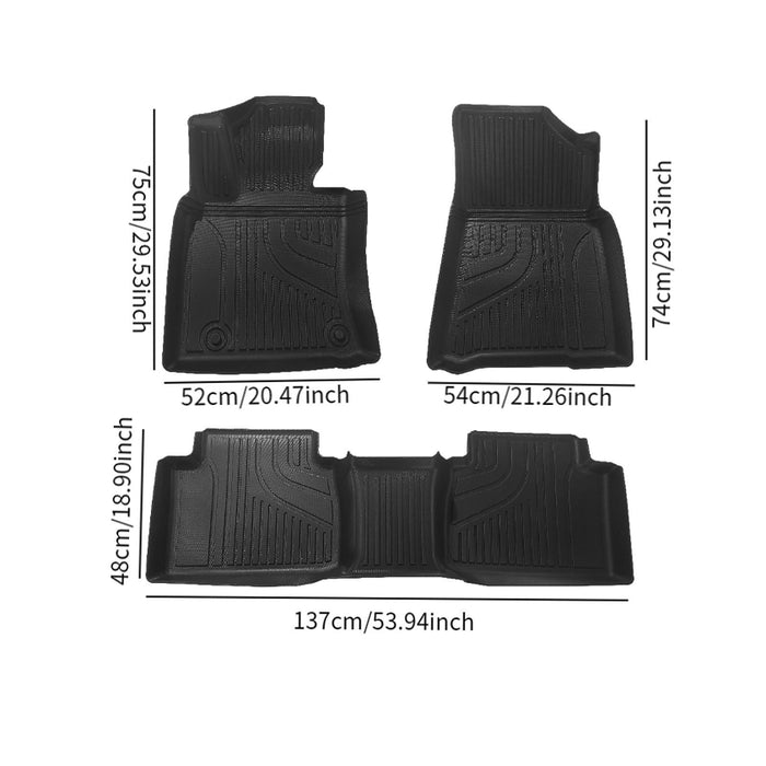 3 Pieces Car Floor Mat Liner Kit Black 1ST and 2ND for Toyota Camry 8TH