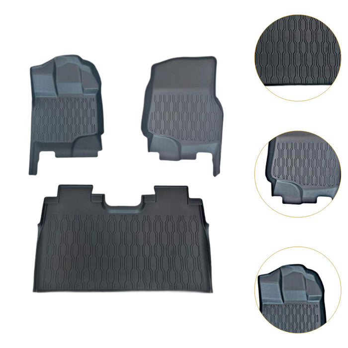 3Pcs Floor Liners Mats for Ford F-150 2015-2022 Anti Slip Replace Parts