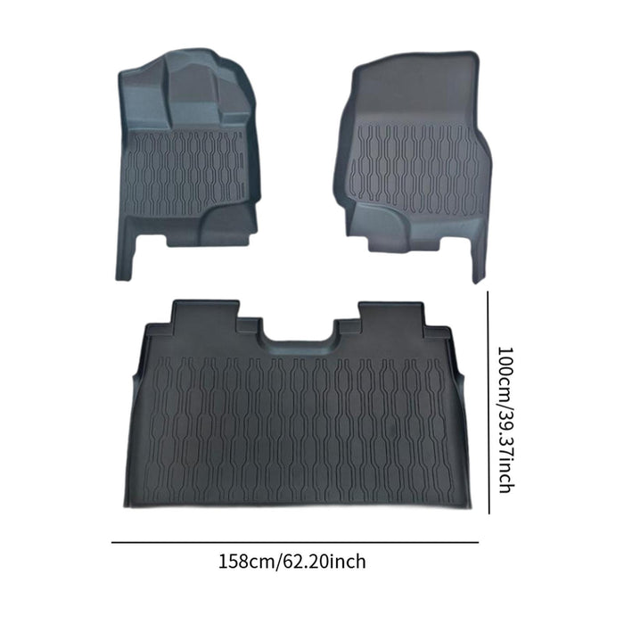 3Pcs Floor Liners Mats for Ford F-150 2015-2022 Anti Slip Replace Parts