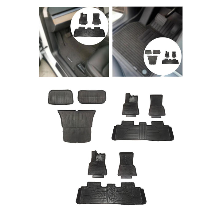 3Pcs Floor Liners Mats Front and Rear for Tesla Model Y 2019-2024