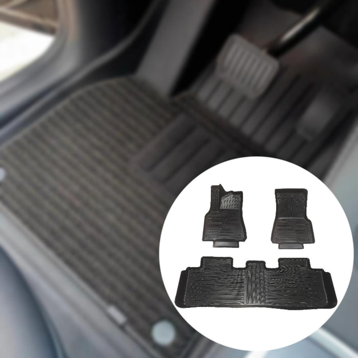 3Pcs Floor Liners Mats Front and Rear for Tesla Model Y 2019-2024