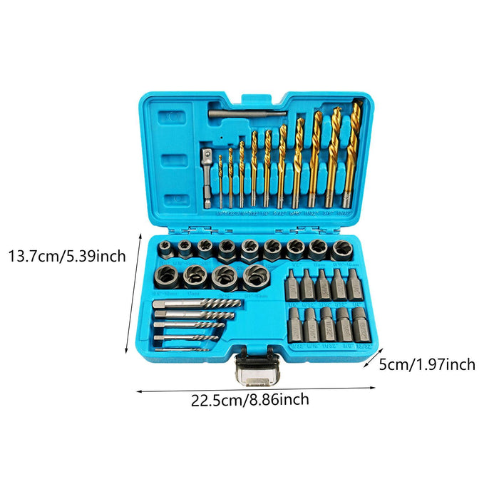 40 Pieces Damaged Screw Extractor Set Compact Easy Out Bolt Extractor Set