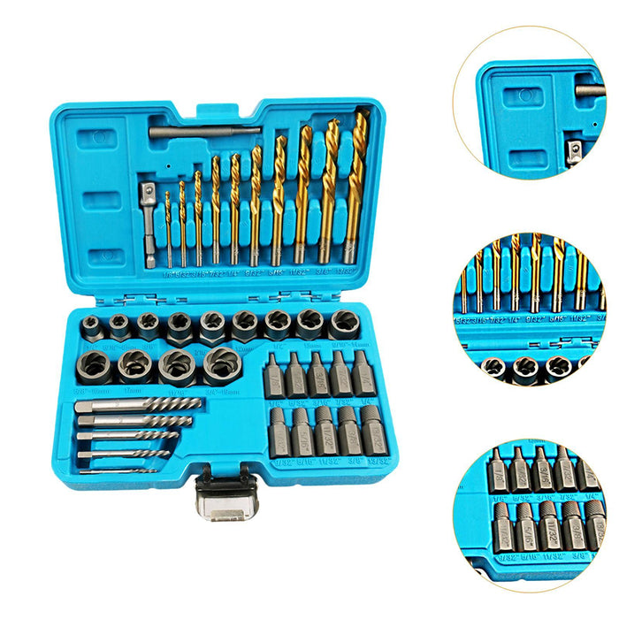 40 Pieces Damaged Screw Extractor Set Compact Easy Out Bolt Extractor Set