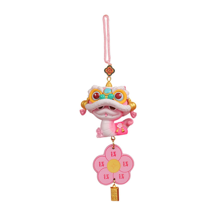 Crofta Year of The Snake Car Ornament 2025 Chinese Lunar New Year Hanging Ornament Pink Flower